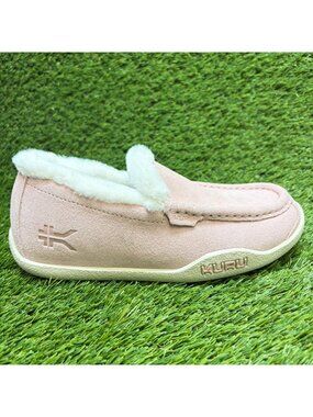 Kuru Loft Womens Size 6.5 Pink White Casual Moccasin Slip On Suede Slippers